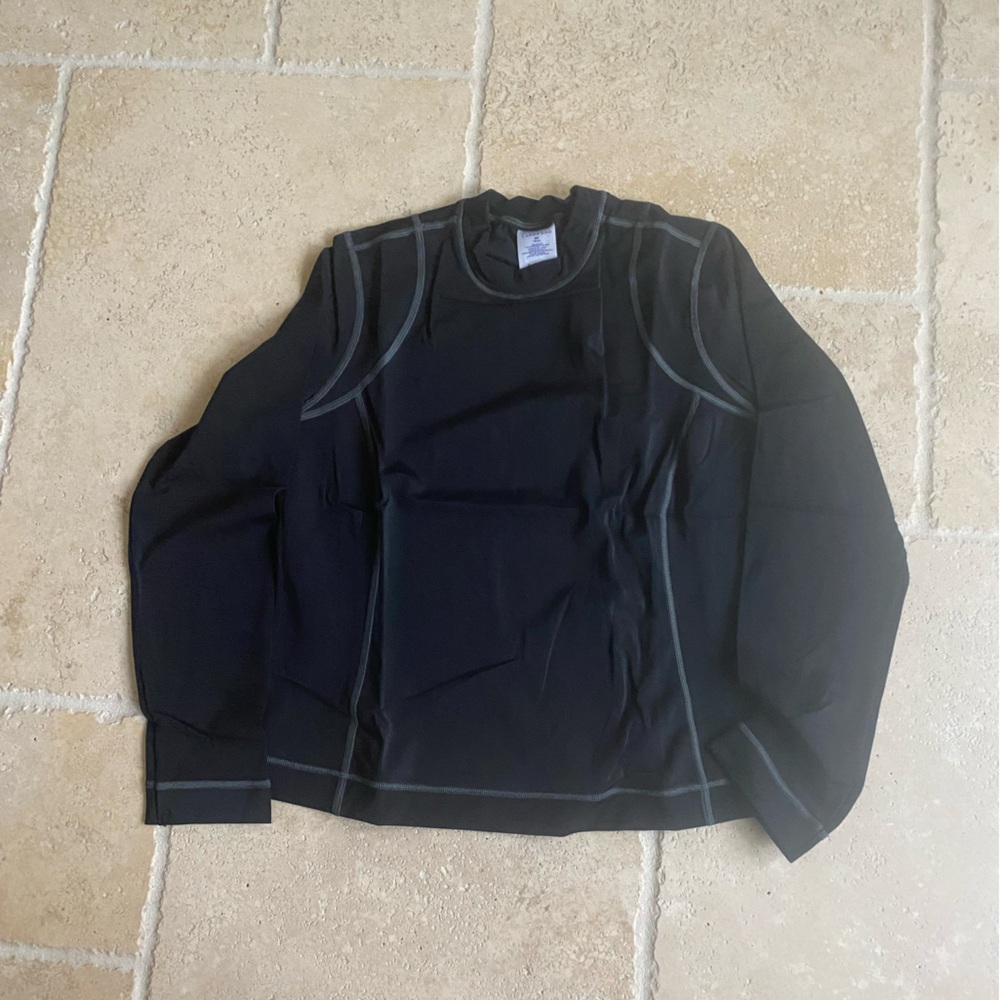 Lands' End women’s Black Rash Guard with Contrast Stitching. NWT. MP